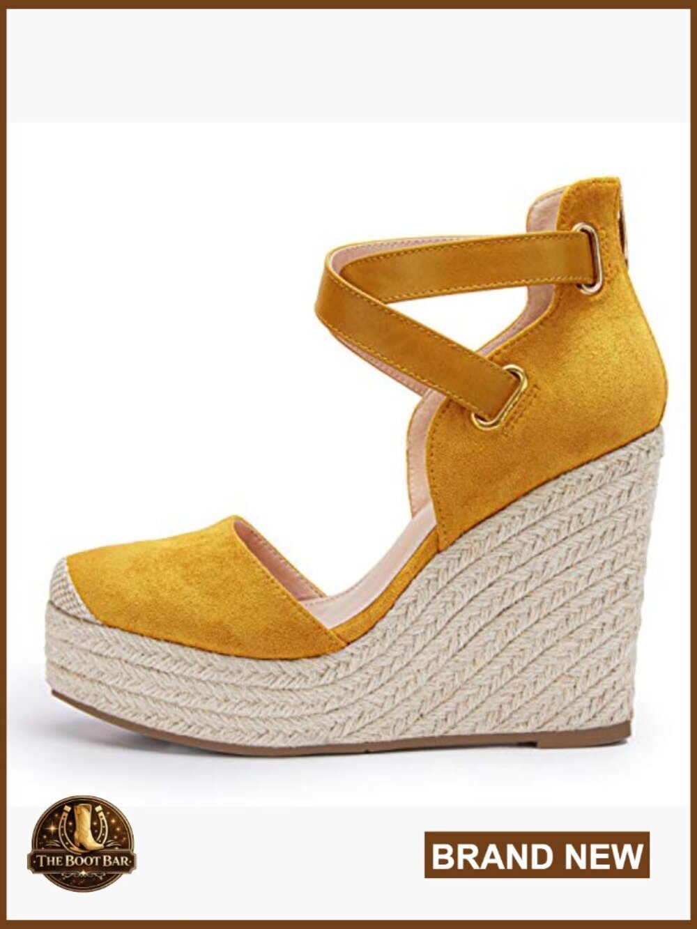 Wedge Espadrille Ankle Strap Closed Toe Platform Heeled Sandals - Picture 3 of 6